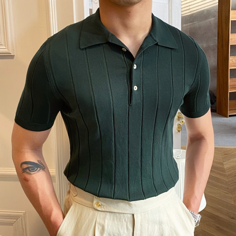 Polo Texturizado de Corte Slim para Hombre