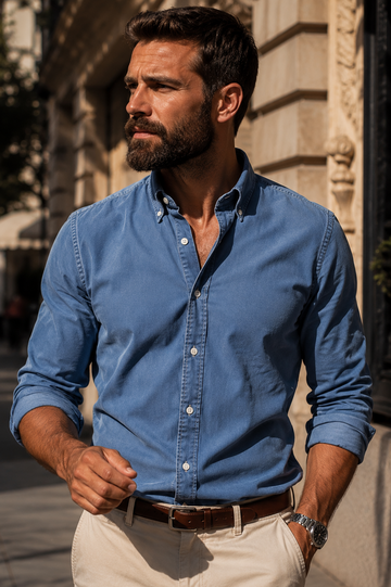 Camisa Clásica para Hombre – Tejido Premium y Acabado Elegante