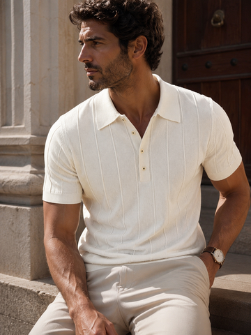 Polo Texturizado de Corte Slim para Hombre