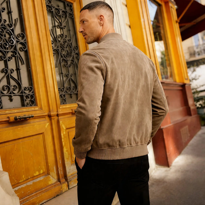 Chaqueta de Estilo Urbano para Hombre – Acabado Suede Premium